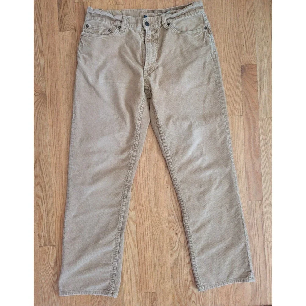 Polo Ralph Lauren Men's Corduroy Pants Tan 31 (32x30) Straight Leg Style 650